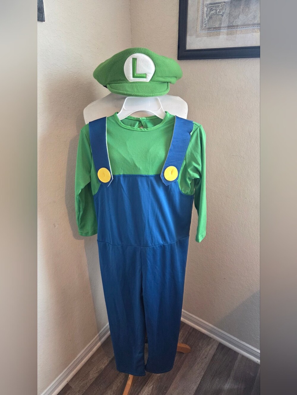 Nintendo Super Mario Brothers Luigi Kids Costume Kids M 8-10